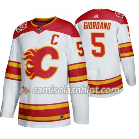 Camisola Calgary Flames Mark Giordano 5 Adidas 2019 Heritage Classic Branco Authentic - Homem